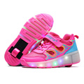 2016 Child Heelys wheelys Girls Boys LED Light Heely shoes Children Roller Skate kids Sneakers With