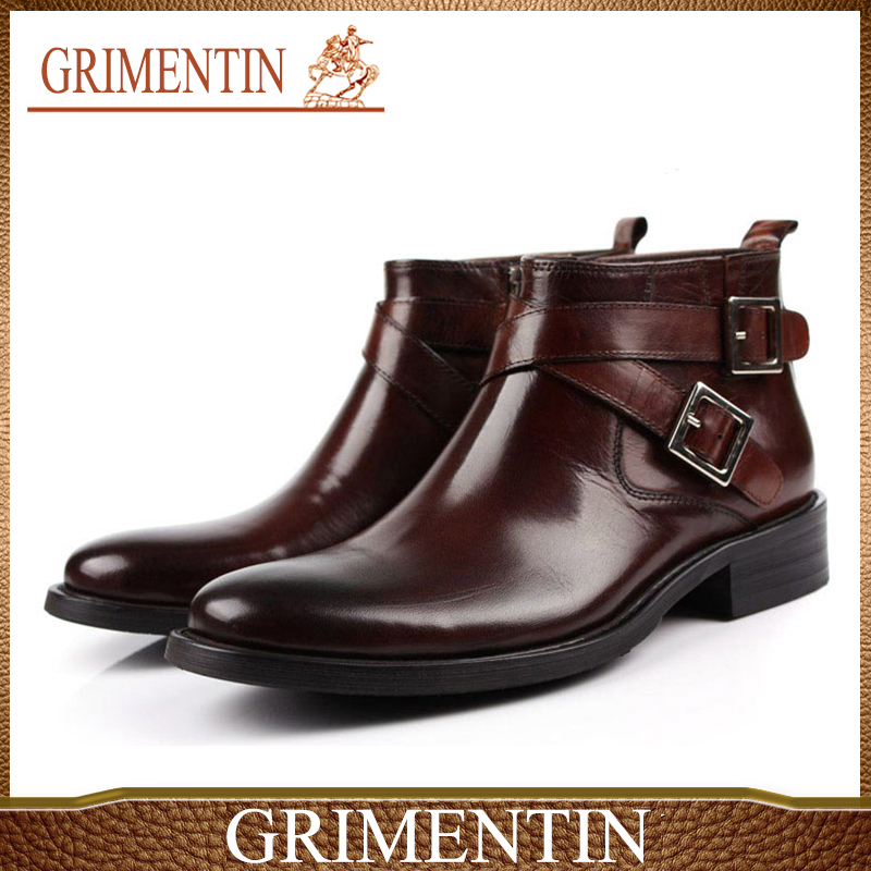 Buy GRIMENTIN Men's Shoes top grade black genuine