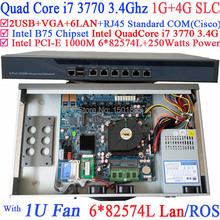 Intel Quad-Core i7 3770 Firewall Router con 6 Intel PCI-E 1000 M 82574L Gigabit LAN ROS 1G RAM 4G SLC