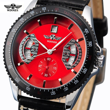 Luxury Brand Fashion Winner Men’s Mechanical Wristwatch Leather Strap Male Sports Watches Clocks relogio masculino