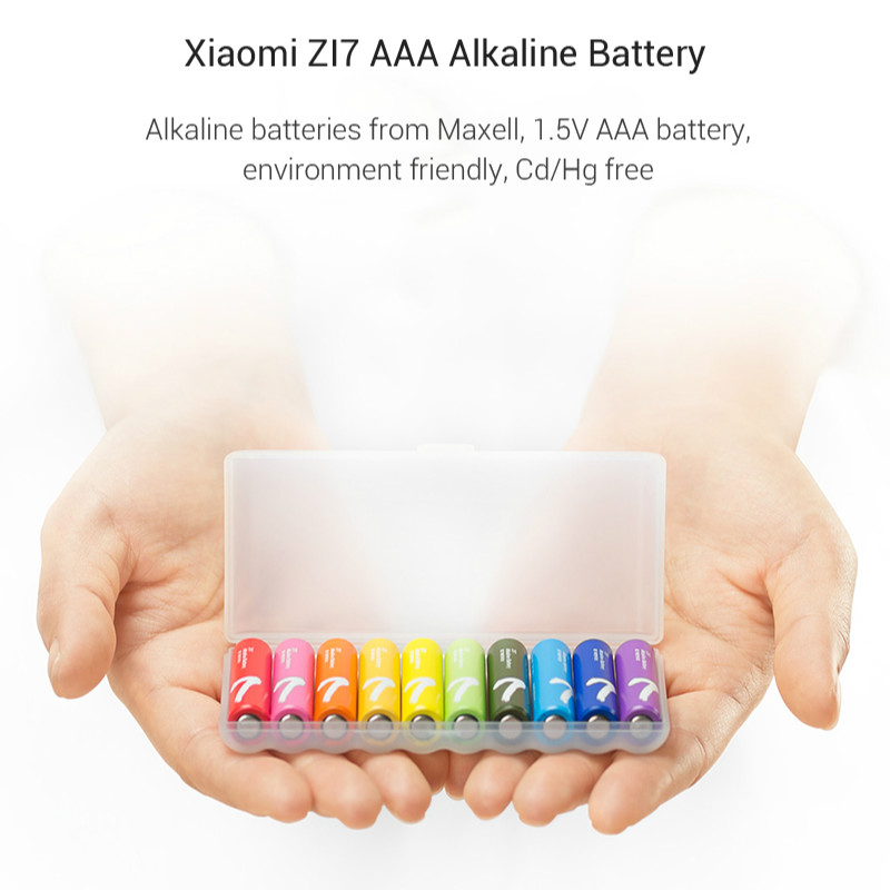 10PCSLot XIAOMI ZMI ZI7 AAA Alkaline Battery Rainbow Disposable Batteries Kit for Camera Mouse Keyboard Controller Toys xiom H0 (15)