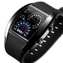SOKI Brand quartz watch Men Sports Watches LED Digital Watch Men’s Race Speed Car Meter Dial Silicone Strap Male Military