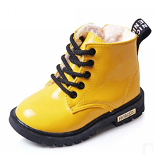 2016 New Winter Children font b Shoes b font PU Leather Waterproof Martin Boots font b