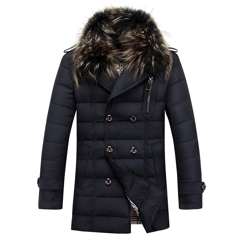 2015 Thick Warm Duck Down Winter Jacket Men Waterproof Fur Collar Winter Parkas Coat Outdoor Down