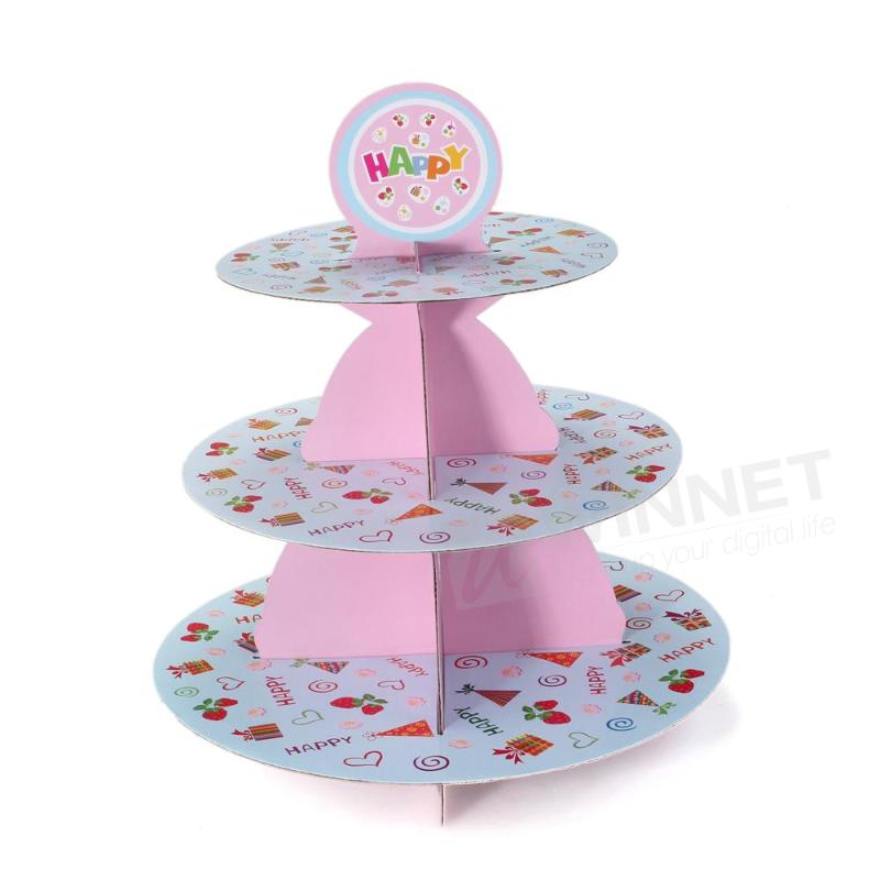 Party Birthday 3 Tier Cupcake Cake Muffin Stand