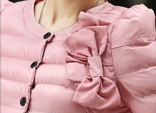 2014 new women ZAB padded jacket to keep warm in winter ladies fashion decorative bow Slim