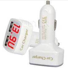 4 in 1 Car Charger Dual 2A 3 1A USB Voltage temperature Current Meter Tester Adapter