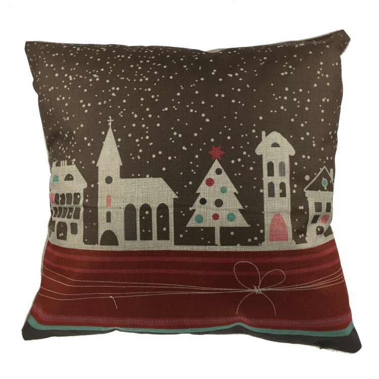 Luxbon Series of Christmas warm city Pattern Euro Pillow Cover Cushion Modern Decorative Funda ...