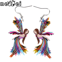 Bonsny Drop Angel Earrings Long Dangle Earring Acrylic Cute Pattern Fashion Jewelry For Women 2015 New Style Girl Accessories