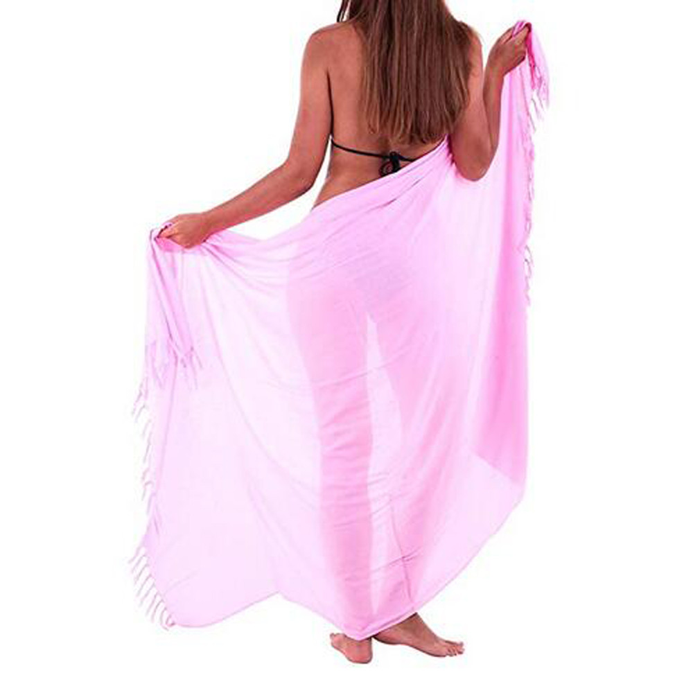 Clearance Sunfei Womens Beach Multifunction Solid Cover up Sarong Swimsuit Cover-up Smock Dress