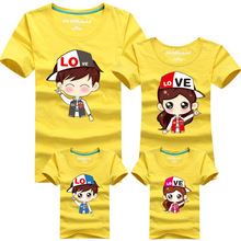 Family Cartoon Couple T Shirt Matching Mother Daughter Son Clothes Women Men Kid Summer Shirt Cute Cartoon characters T-Shirts