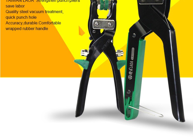 Japan Style Labor-saved Hole Puncher Hollow Hole Stamp Puncher 6 Size Head 2.0 ~ 4.5mm 6 Sizes+ Lacelock Pliers Eyelet pliers