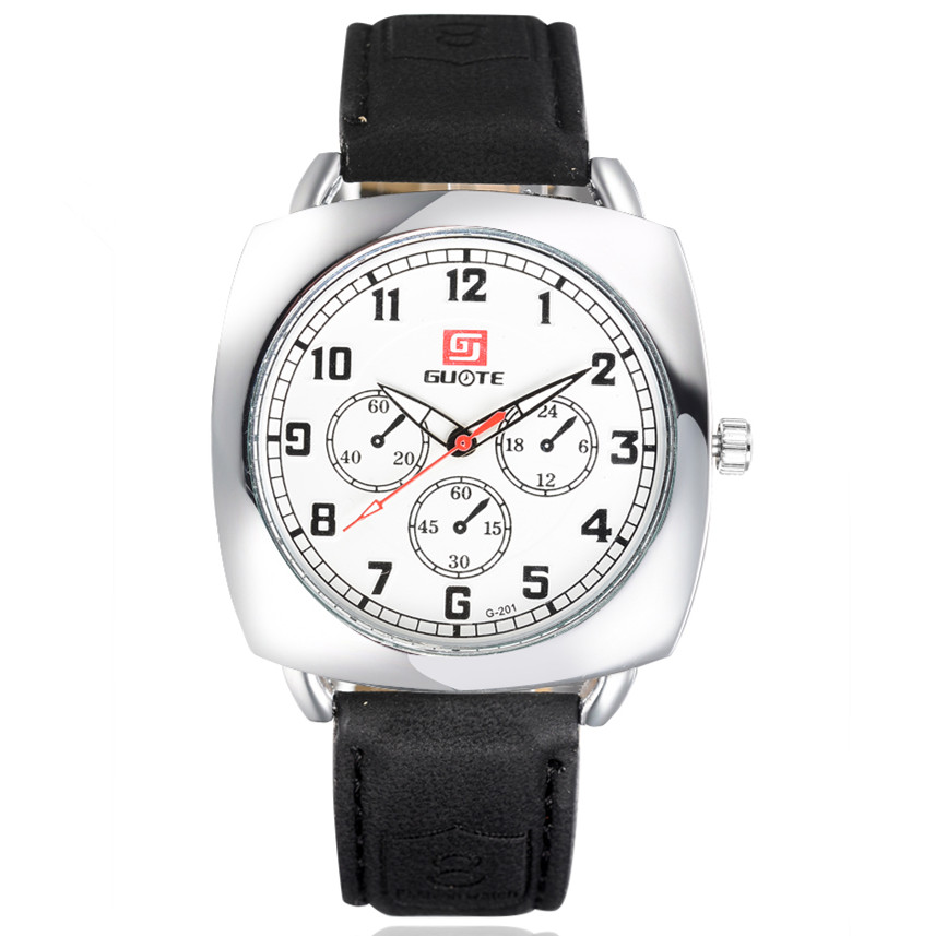 New Fashion Sport Watch Men Leather Strap Stainless Dial Simple Elegant Casual Quartz Wristwatch Luxury Clock Relogio Masculino