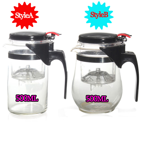 Hot sale 500ml Style A and B Heat Resistant Glass Tea Pot Flower Teaset Puer kettle