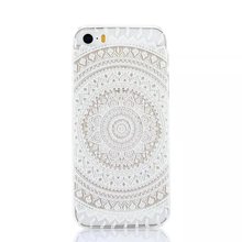 New Arrival Luxury Clear Plastic Phone Shell White Floral Paisley Flower Mandala Case Cover for iPhone