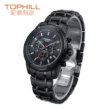 Alta calidad Tophill pulsera de cuarzo hombre multifunción cronógrafo deportivo taquímetro reloj patrón profundo impermeable Dial