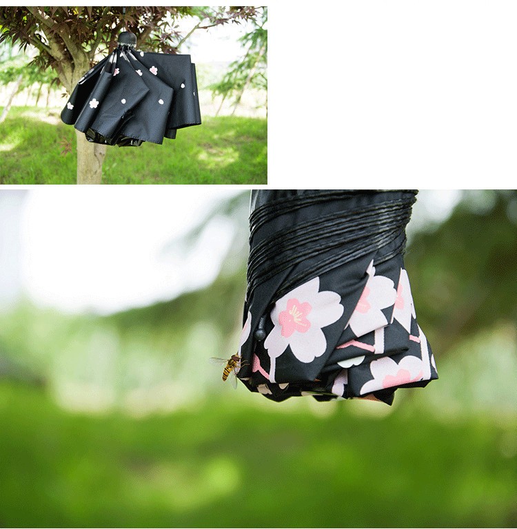 2016 High Quality Man Woman Fashion Beautiful Sakura Rain Umbrella 3 Fold Anti Uv Fashion Windproof Free Shipping HI01 (15)