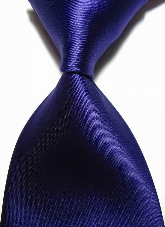 NT0411 Dark Purple Solid Plain Luxury Man s Silk Polyester Tie Jacquard Woven Classic Business Party