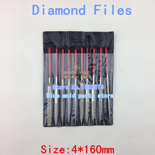 10 / pack, hay varias formas de diamantes escofina, materiales duros puede ser pulido artificial diamante 4 * 160 MM