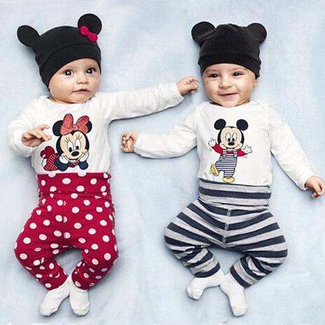 2014 cotton children cute cartoom romper set baby boys girls clothes 3pcs(Long-sleeved Romper+hat+pants) children clothing BC072