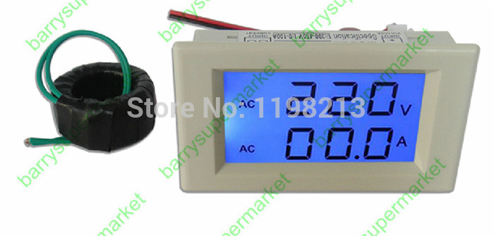 20pcs Blue Digital Voltmeter Ammeter AMP Current Volt Voltage Meter Panel 300V 100A