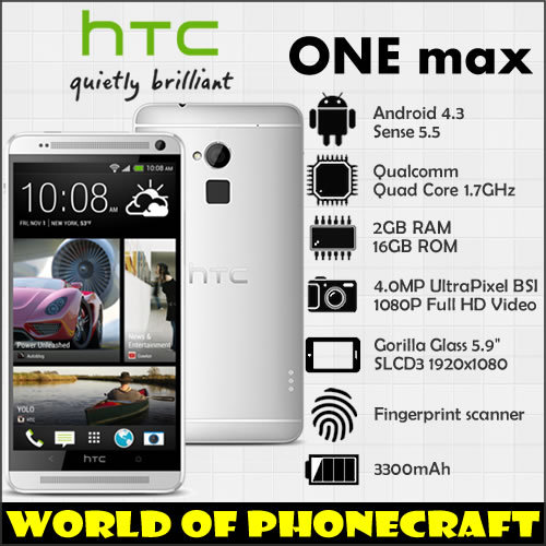 HTC ONE MAX 2G RAM 16G ROM 4 Cores smartphones 5 9 Big Screen 1080P Fingerprint