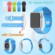 New, 1:1 Original Design Silicone Band With Connector Adapter For Apple Watch 42MM/38mm Strap For iWatch Sports Buckle Bracelet