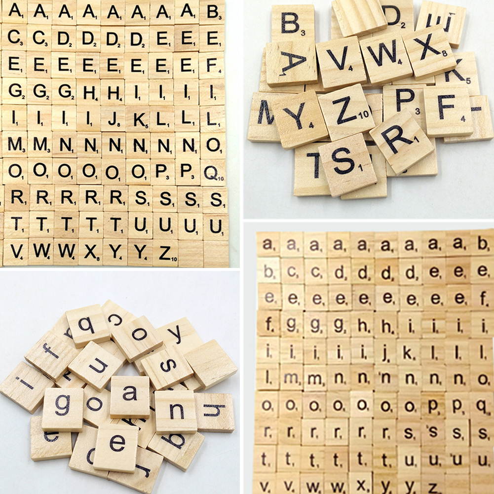 100pcs Scrabble Alphabet Tile Letter Set Scrapbooking Wooden Number Name e Word Complete Handcraft Decorative Letters Numbers Aliexpress