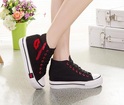 2015 canvas shoes within the higher spring and autumn new Korean high to help student sneakers
