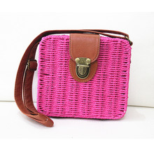 Straw bag 2016 new brand fashion rattan leisure handmade shoulder bags cute lady beach bag fresh candy lady handbag hot sale