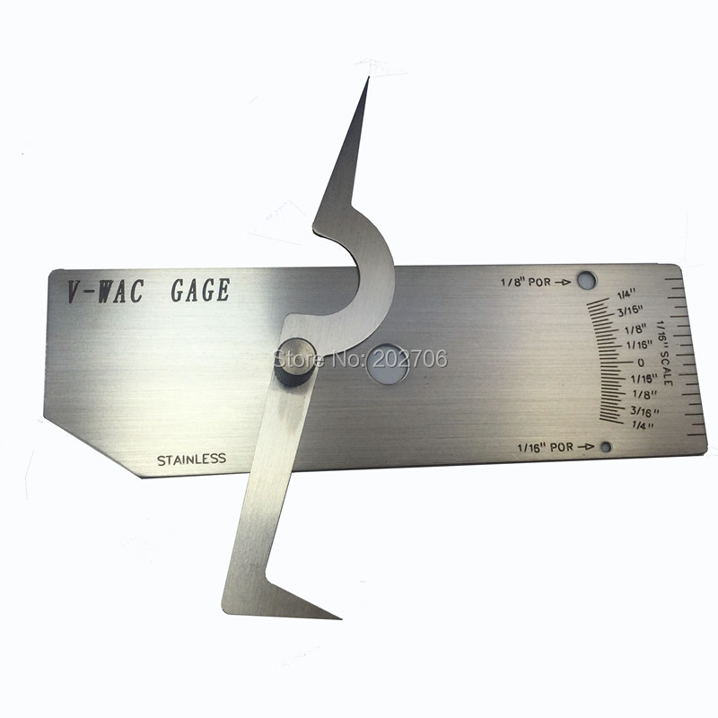 inch size V WAC Welding Gauge gage weld Biting Edge undercut inspection