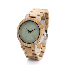 New Arrival Handmade Bamboo Wooden Wristwatch Classic Folding Clasp Men’s Quarzt Watch with Original Bamboo Band