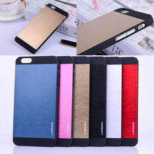 For MOTOMO Aluminium Alloy brushed skin Hard Case Luxury Plating Mobile Phone Cases back Cover For Iphone6 4.7 6+ plus 5pcs
