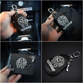 Cool Diamond Chrome Hearts Car Leather Key Case Wallets Unisex Car Key Holders Women Zipper Key