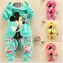 2015 new fashion Spring Autumn baby girls Sport suit set long sleeve children hoodies pants clothes