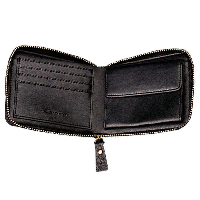 Design Fashion Men Wallets with Zipper High grade PU Leather Ostrich Grain Square Famous Brand Mens