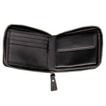 Design Fashion Men Wallets with Zipper High grade PU Leather Ostrich Grain Square Famous Brand Mens