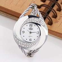 2016 New Luxury Brand CUSSI Rhinestone large wrist watch women Fashion Vintage styling female designer ribbon band Dress time
