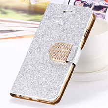 Luxury Shiny Diamond Full PU Leather Case For Apple Iphone 5 5s Cover With Safe Buckle