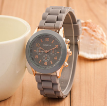 Geneva Women Fashion Colorful Rubber Quartz Watches Young Sports Women gold watch Casual Dress Wristwatches relogios