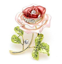 Decorative Garment Dress Accessories Wedding Bridal Luxury Rhinestone Flower Rose Brooch Pin