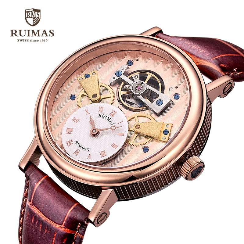 Ruimas fashion men mechanical wristwatch luxury sports waterproof watches multifunction business man 6639