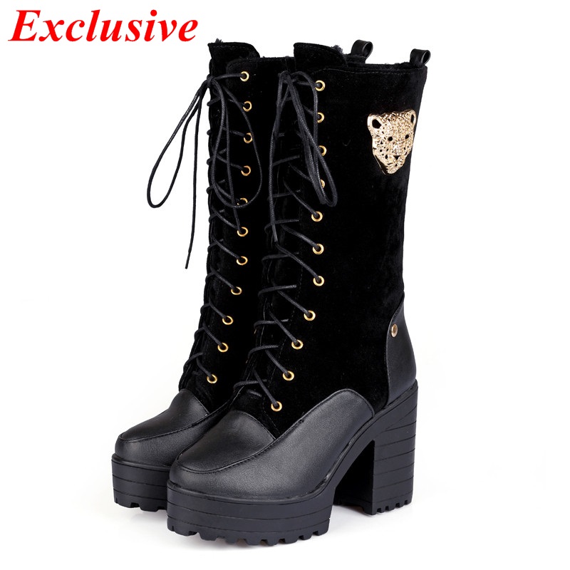 Woman Sequined Ankle Boots Winter Short Plush Thick With Boots Nubuck Leather Lace-Up Red Black Apricot Sequined Ankle Boots