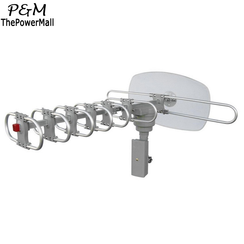 2016 New HD TV Outdoor Amplified Antenna Rotor Remote 350 VHF/UHF/FM US