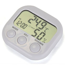 LCD Digital Thermometer Hygrometer Temperature Humidity Meter Gauge With Clock 2015 New Weather Station