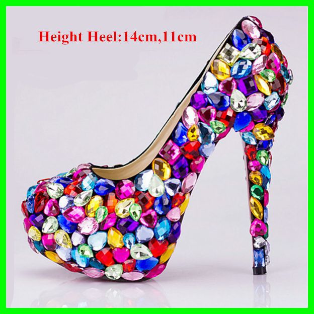 2013 women's pumps high heels rhinestone pumps wedding shoes bridal shoes platform thin heels round toe pumps shoes