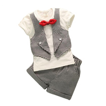 Clothing Set new summer boys suits baby summer short sleeved suit pants 2pc sets children
