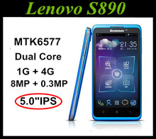 Original Lenovo S890 smartphone 5.0″IPS MTK6577 Dual Core Android4.0 cell phone 8MP 1G RAM 4G ROM 3G GPS Russian free shipping
