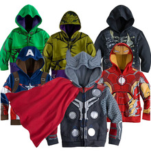 3-10yrs Boy’s Sweatshirt Captain America Avengers Iron Man The Hulk Children Hoodies Coat Kids Long Sleeve Outwear Boys Girls