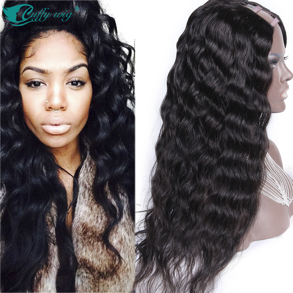 Human Hair U Part Wigs For Black Women Unprocessed Brazilian U Part Wig Virgin Human Hair Water Wave U Part Hot Selling In Stock